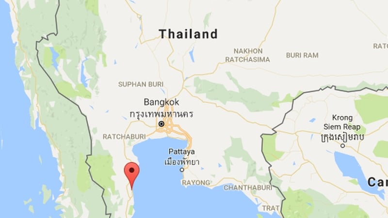 The explosions happened in the seaside town of Hua Hin (Pic: Google maps)