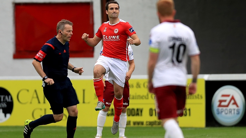 Christy Fagan celebrates his first-half goal