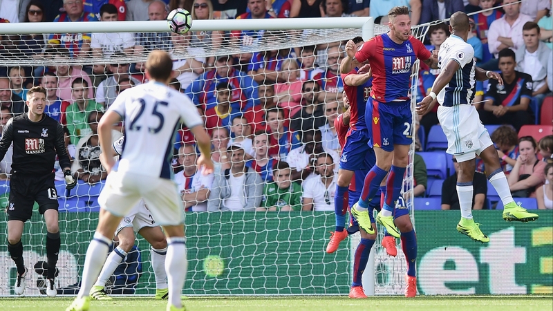 Salomon Rondon (R) heads in the Baggies winner
