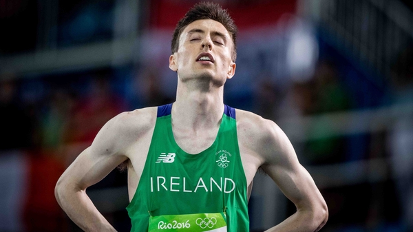 Mark English reacts after the semi-final of the Men's 800m