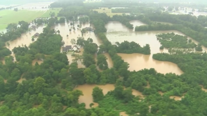 Widespread flooding in the Baton Rouge area of Louisiana