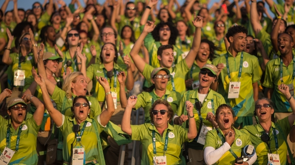 The Olympic volunteers make themselves heard
