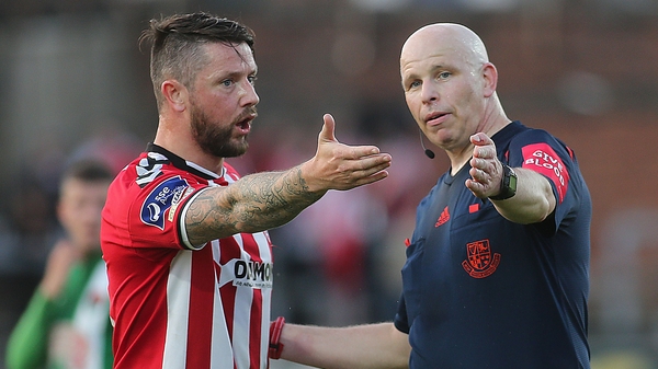 Derry's Rory Patterson had a number of chances but couldn't break the deadlock