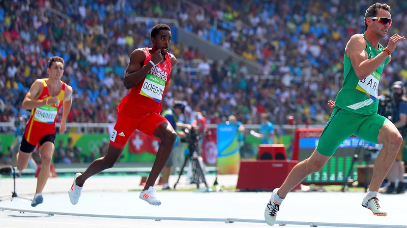 Thomas Barr (R) made the 400m hurdles