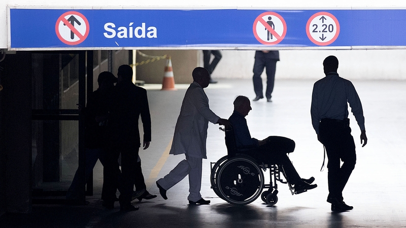 Pat Hickey was taken to hospital after complaining of chest pains after his arrest