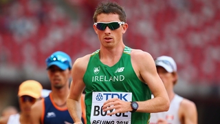 Brendan Boyce is already in action in the Men's 50k walk
