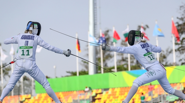 Modern Pentathlete Natalya Coyle picked up one bonus point in the fencing