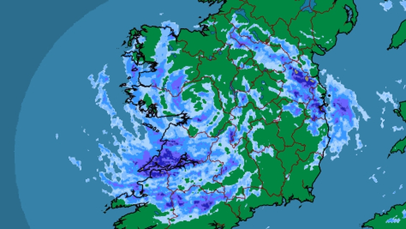 30-50mm of rain is expected to fall across the country by 6pm