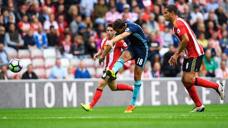 Christian Stuani scores the opening goal at the Stadium of Light