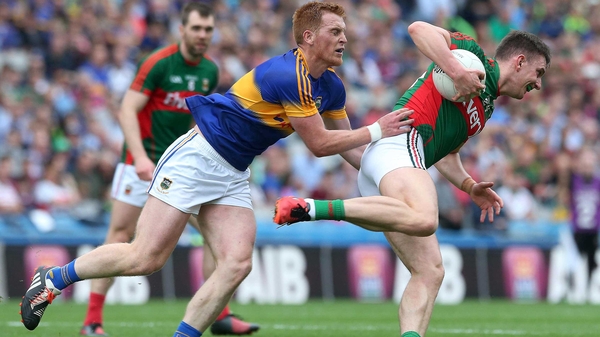 Barry Moran comes away with the ball at Croke Park