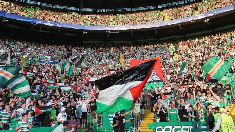 Celtic fans during their Champions League clash against Israel's Hapoel Be'er Sheva