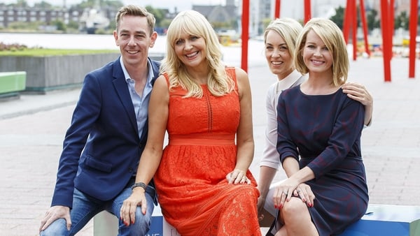 Ryan pictured with Miriam O'Callaghan, Kathryn Thomas and Claire Byrne at the RTÉ New Season Launch