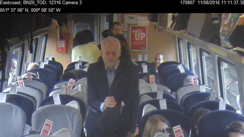 Images released by Virgin Trains show empty seats on the train Jeremy Corbyn was on