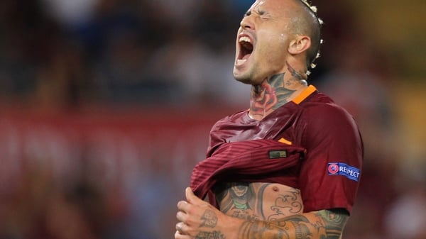 Radja Nainggolan of AS Roma screams in frustration