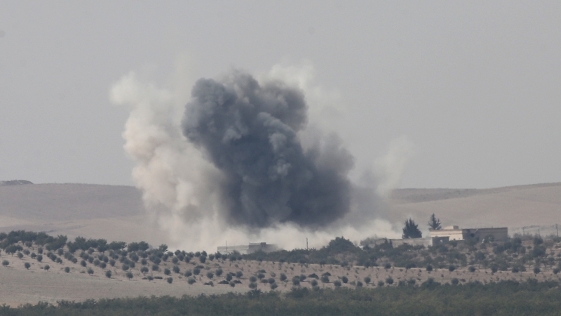 Smoke rising after attacks by war planes during the operation