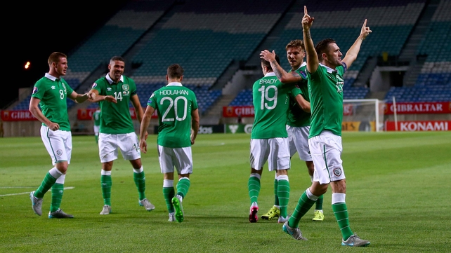 His last goals for Ireland came with a double against Gibraltar in Euro 2016 qualifying in September 2015