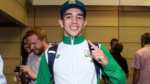 Michael Conlan was all smiles at Dublin Airport