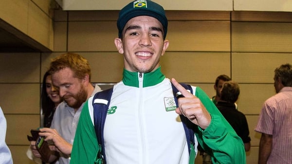 Michael Conlan was all smiles at Dublin Airport