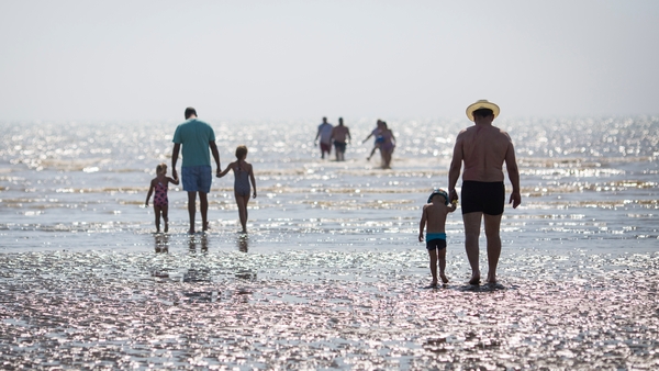 People arrive at the beach in Camber Sands yesterday