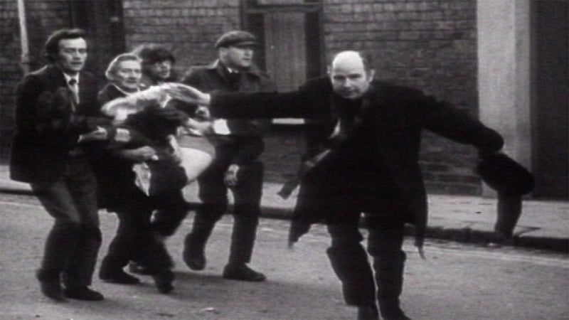 The iconic photo of Fr Edward Daly during Blood Sunday