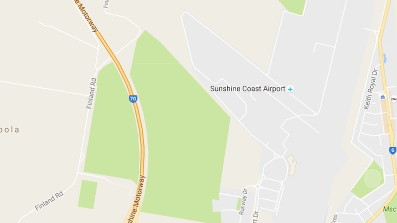 Lachlan Smart touched down at the airport on the sunshine coast (Pic: Google Maps)