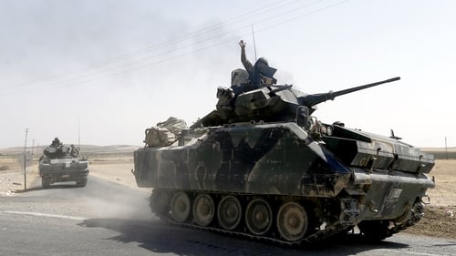 The Turkish-backed forces first seized the Syrian border town of Jarablus from so-called Islamic State militants before pushing south into areas held by Kurdish-aligned militias