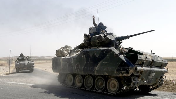The Turkish-backed forces first seized the Syrian border town of Jarablus from so-called Islamic State militants before pushing south into areas held by Kurdish-aligned militias