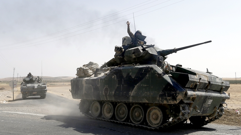 The Turkish-backed forces first seized the Syrian border town of Jarablus from so-called Islamic State militants before pushing south into areas held by Kurdish-aligned militias