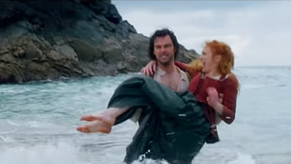 Turner with co-star Tomlinson - "There's nothing like the Cornish sea at the height of winter for putting you in your place"