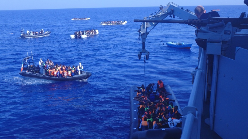 The LÉ James Joyce located a number of boats