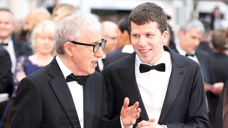 Woody Allen and Jesse Eisenberg at the world premiere of Café Society at the Cannes Film Festival in May