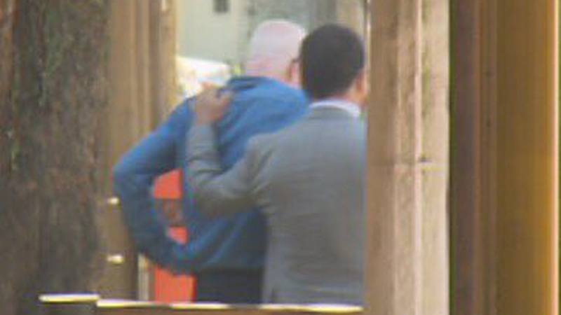 Pat Hickey was led out to a blacked out car and driven away from the prison