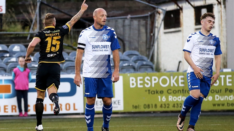 Patrick Barrett celebrates his goal and Dundalk's second