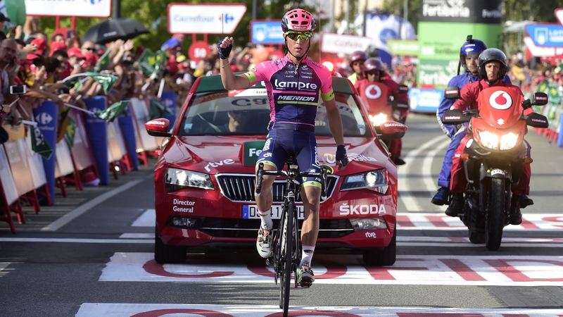 Valerio Conti stormed to victory on Stage 13