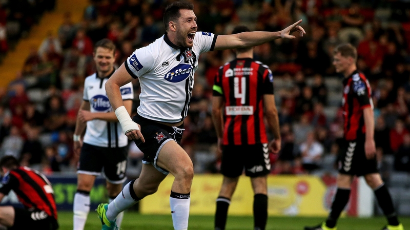 Gartland celebrates his goal against Bohs at Dalymount Park on Friday night