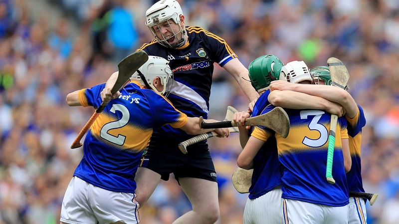 Tipperary players celebrate at the end of the game