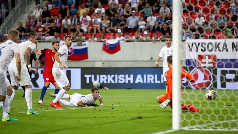 Adam Lallana scored his first goal for England in Trnava