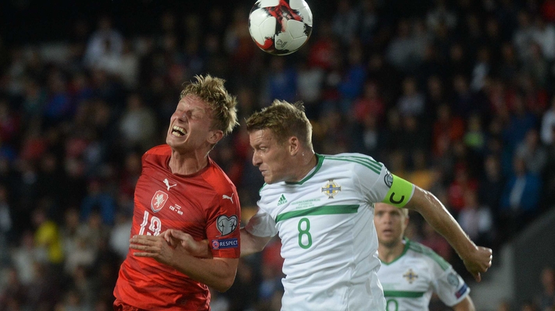 Ladislav Krejci of Czech Republic (L) and Steven Davis in battle