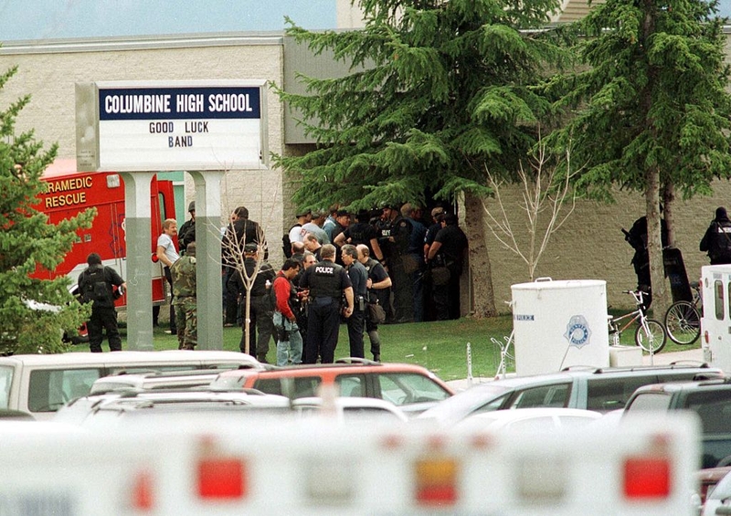 12 students and one teacher were murdered at Columbine, 1999