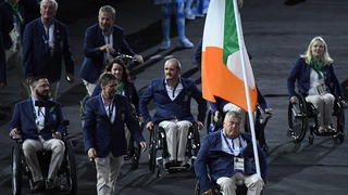 The Irish were led into the Maracana Stadium by John Twomey