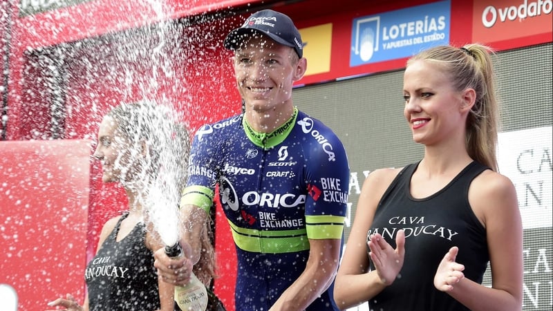 Magnus Cort Nielsen celebrates his stage win