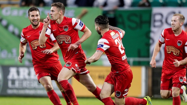 Garry Buckley celebrates scoring his sides second goal