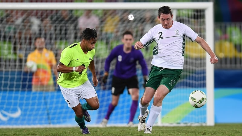 Joseph Markey of Ireland in action against Wesley Martins de Souza of Brazil
