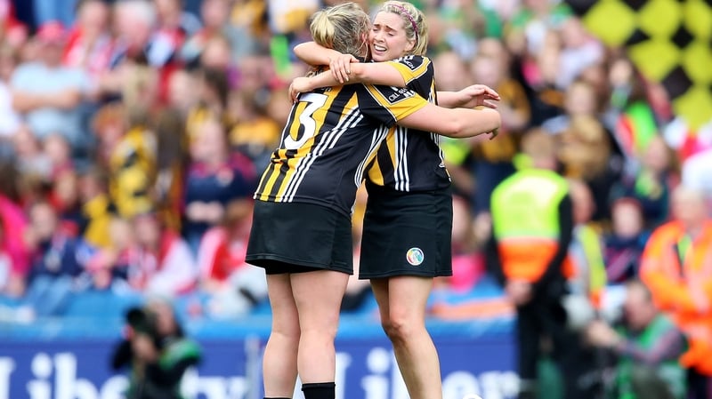 Kilkenny's Keeva Fennelly and Ciara Holden celebrate after the game