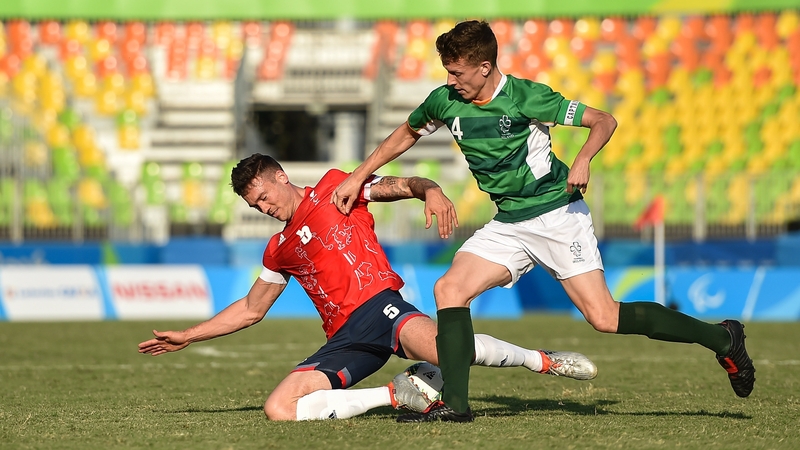 Ireland captain Luke Evans in action against Britain