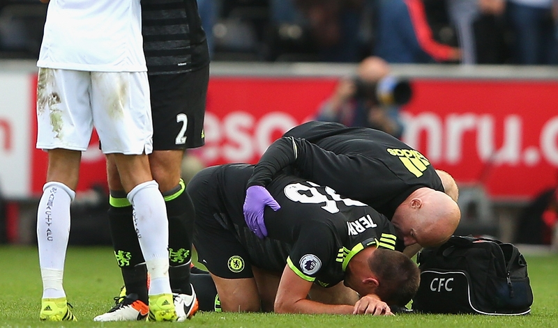 Terry strained ligaments in his foot against Swansea