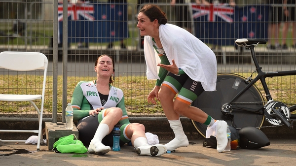 Eve McCrystal and Katie-George Dunlevy are overcome with emotion on learning that they are Paralympic champions