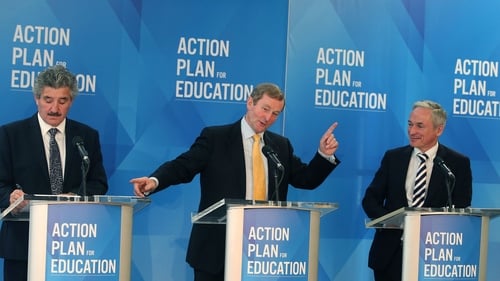 John Halligan, Enda Kenny and Richard Bruton at the launch