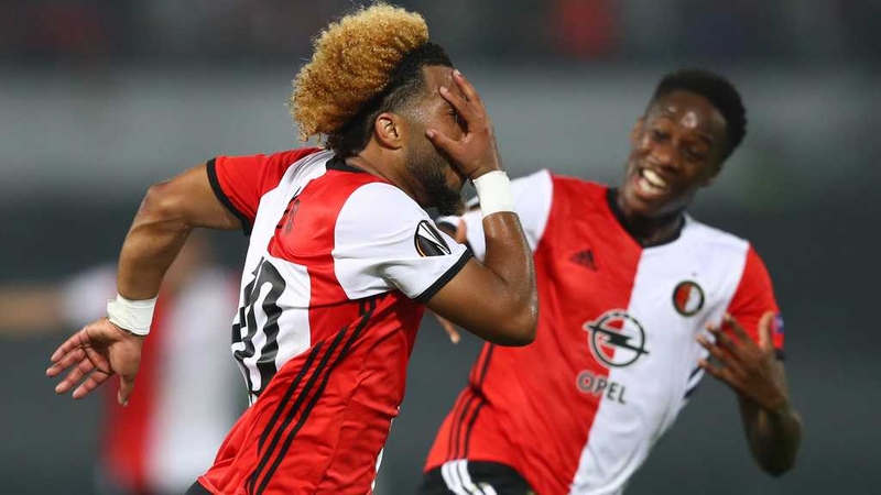 Tonny Vilhena sprints away in celebration after scoring against Manchester United