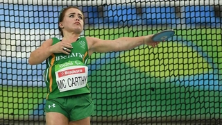 Niamh McCarthy won silver in the F41 discus final